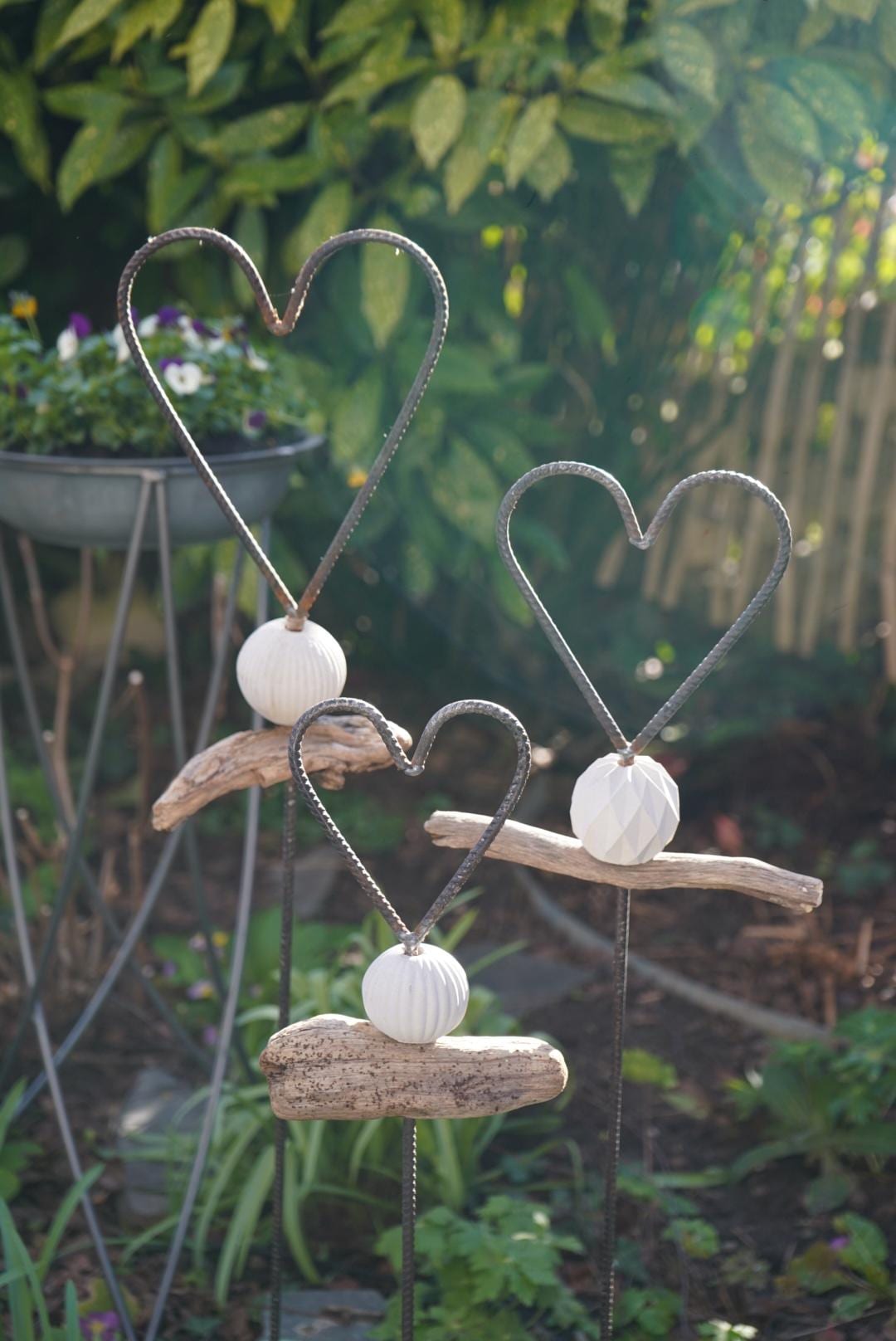 Baustahl Herz, Deko Herz, Gartenstecker Herz, Gartendeko, Stab für den – DieLichtwerkstatt