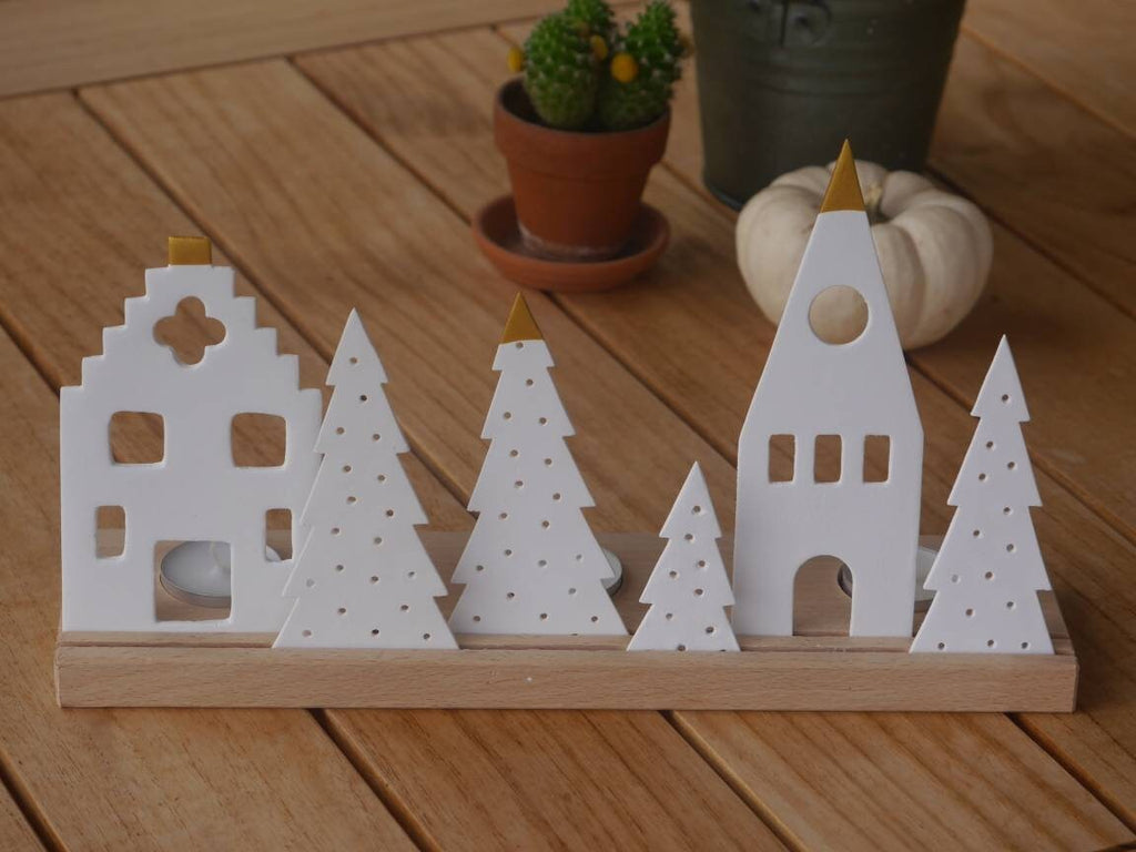 Lichterdorf, Lichthaus, Lichthäuser, Dekoleiste, Lichtobjekt, Kerzen Dekoration, Fensterdekoration, Geschenk