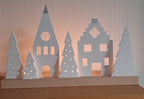Lichterdorf, Lichthaus, Lichthäuser, Dekoleiste, Lichtobjekt, Kerzen Dekoration, Fensterdekoration, Geschenk