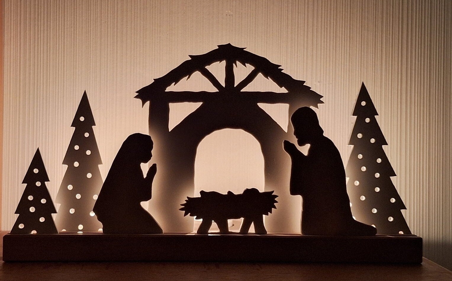 Krippe, heilige Familie, Weihnachtskrippe, Weihnachtsdekoration, Weihnachtsgeschenk, Lichterdorf, Lichthaus, Lichthäuser,Geschenk
