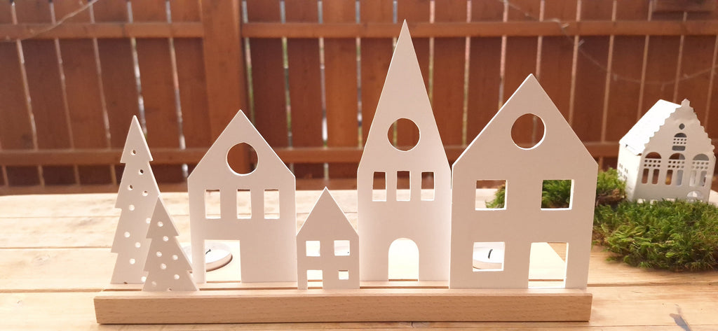 Lichterdorf, Lichthaus, Lichthäuser, Dekoleiste, Lichtobjekt, Kerzen Dekoration, Fensterdekoration, Geschenk