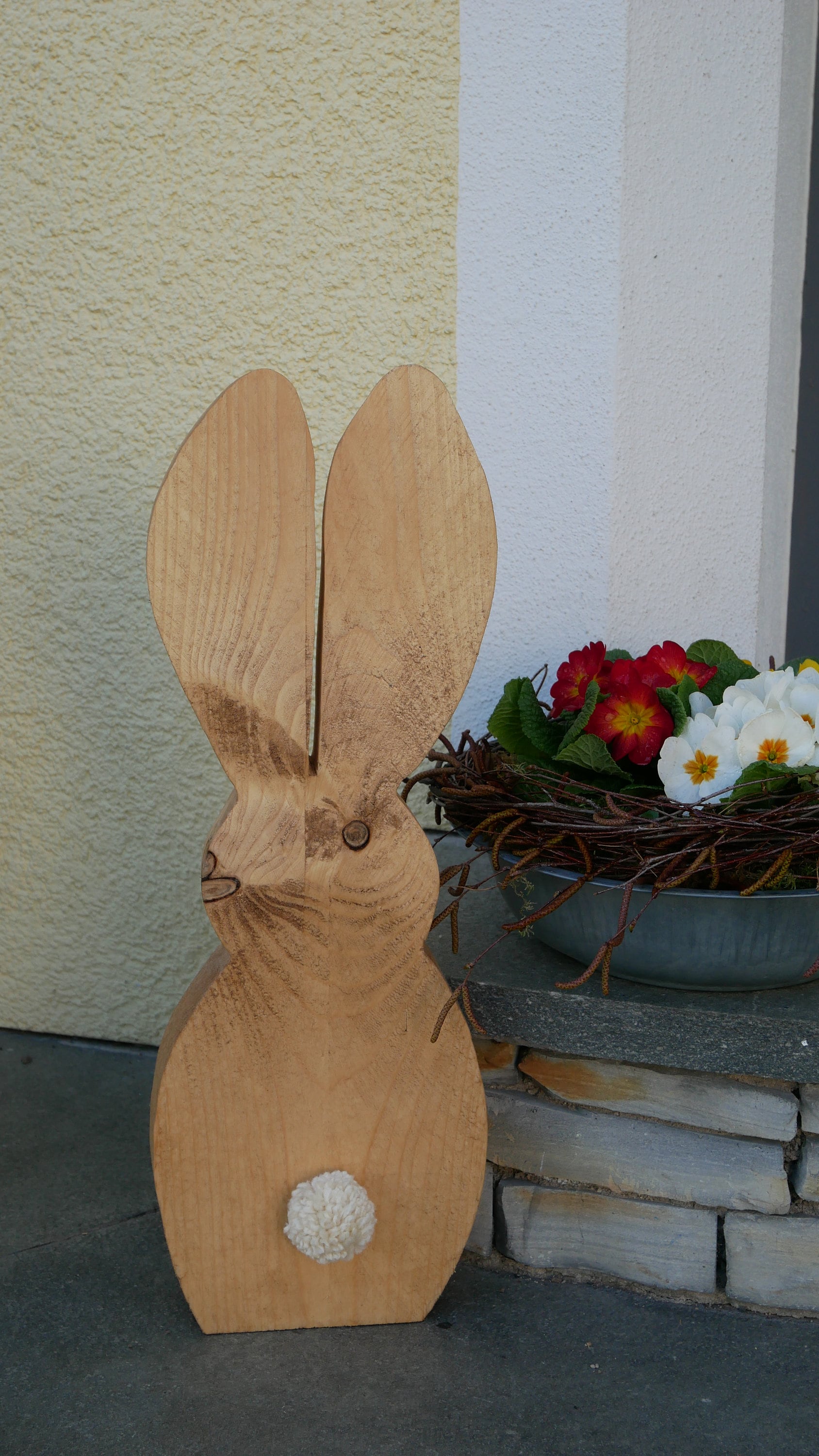 große Osterhasen, Holzhasen, Dekohasen, Ostern, Frühling, Dekoration Haustüre, Osterdekoration Haustüre, 100015