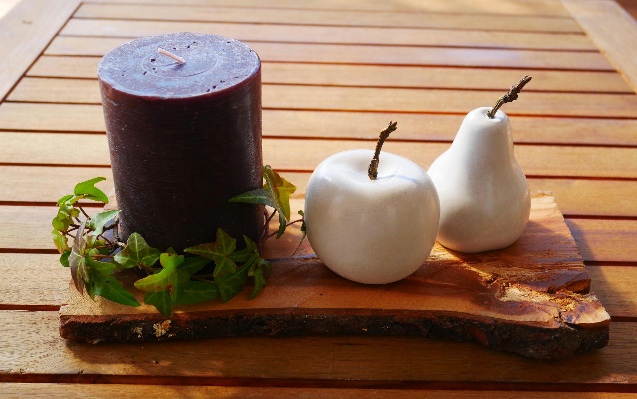 Deko Obst, Beton Obst, Gartendeko, Apfel, Birne für den Garten, Dekoration, Herbst, Herbstdeko, Obst aus Beton