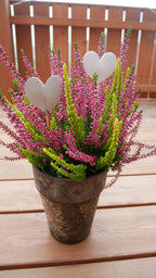Blumenstecker, kleines Geschenk, nette Botschaft, Mitbringsel, Herzstecker, Herz