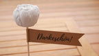 weißer Raysin Blumenstecker, kleines Geschenk, nette Botschaft, Mitbringsel