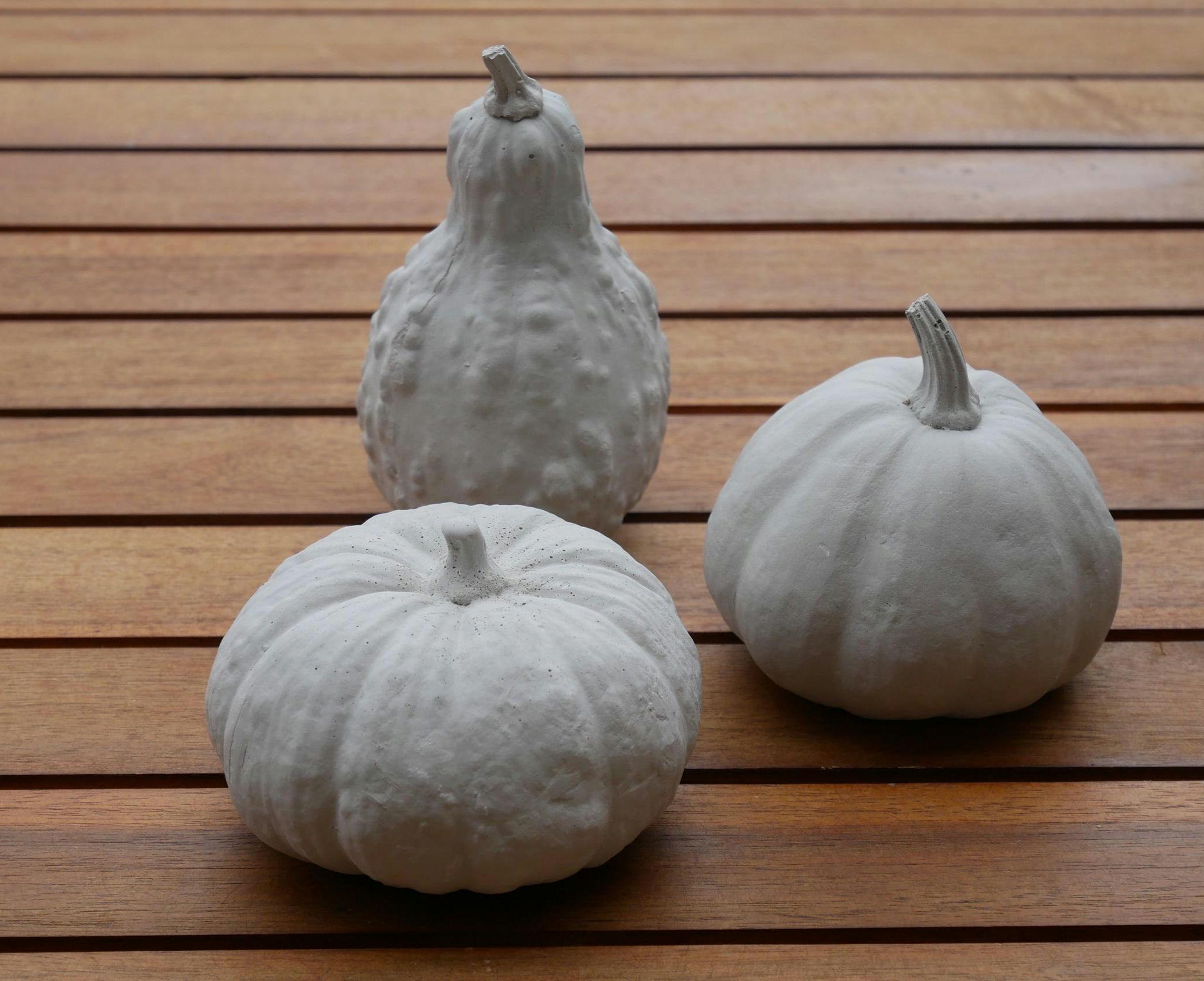 Deko Kürbis, Herbstdekoration, Kürbis Beton, Kürbis Set, Geschenk