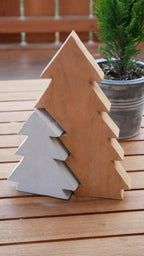 Tannenbaum, Weihnachtsbaum, Betondeko, Weihnachtsdekoration, Tannenbaum aus Holz