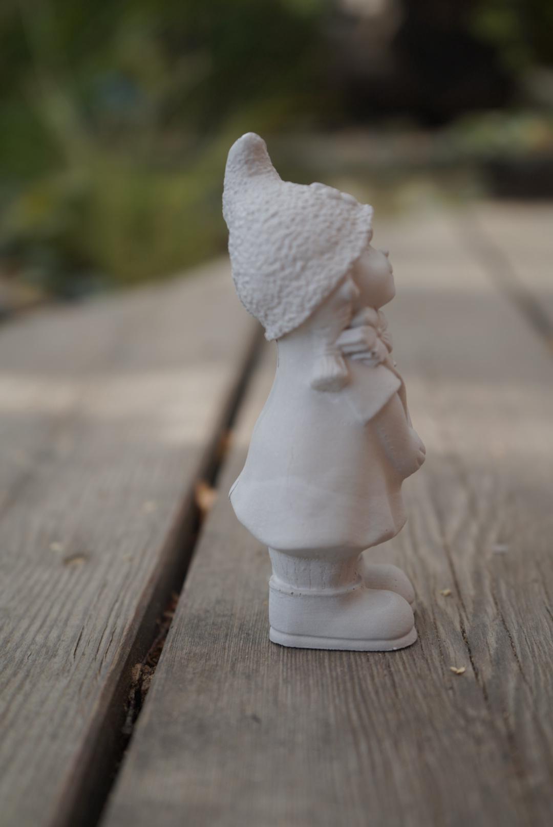 Deko Figur, Gartendeko, Gartenstecker mit Betonfigur, Baustahl, Blumenmädchen