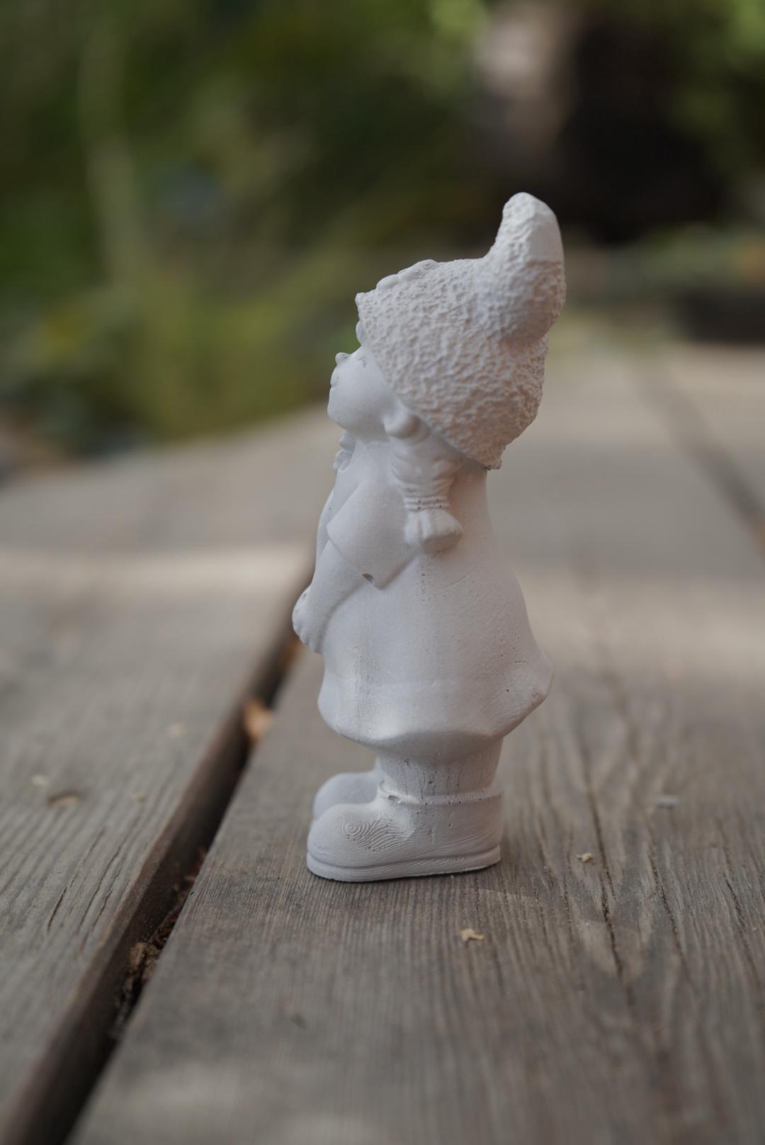 Deko Figur, Gartendeko, Gartenstecker mit Betonfigur, Baustahl, Blumenmädchen