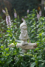 Deko Figur, Gartendeko, Gartenstecker mit Betonfigur, Baustahl, Blumenmädchen