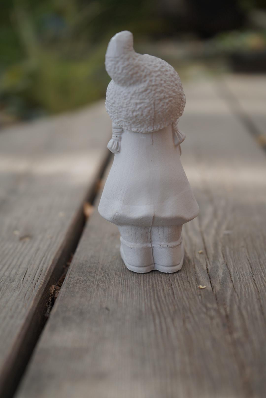 Deko Figur, Gartendeko, Gartenstecker mit Betonfigur, Baustahl, Blumenmädchen