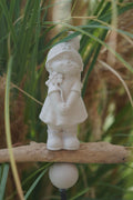 Deko Figur, Gartendeko, Gartenstecker mit Betonfigur, Baustahl, Blumenmädchen